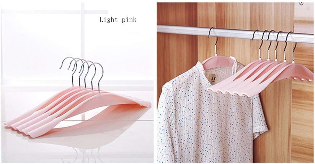 Wide Shoulder Plastic Hanger, Non-Slip Suit Hanger Suitable for Everyday Life (10 Packs) (Color : Light Pink) (Light Pink)