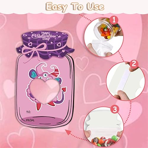 Miniatura 3 de BLOCE Tarjetas de San Valentín de monstruo para niños, 36 tarjetas con soporte para dulces de monstruo de San Valentín, divertidas tarjetas de