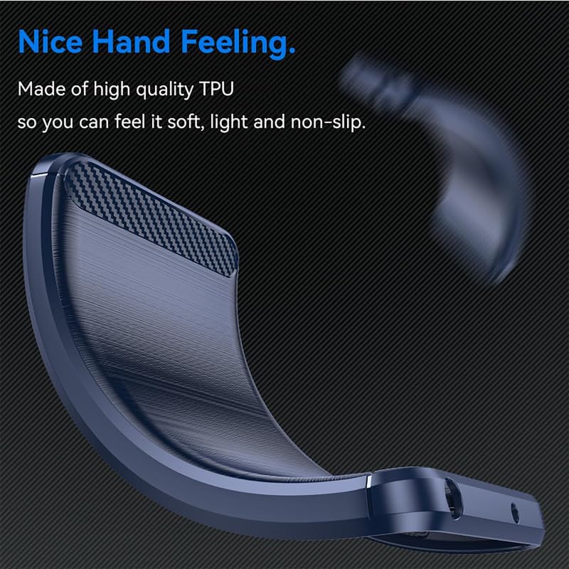 Image of NPRC Hybrid Ultra Slim Protective Case TPU Non-Slip Carbon Fiber Texture Shockproof Case Cover for Vivo Y18 - Blue