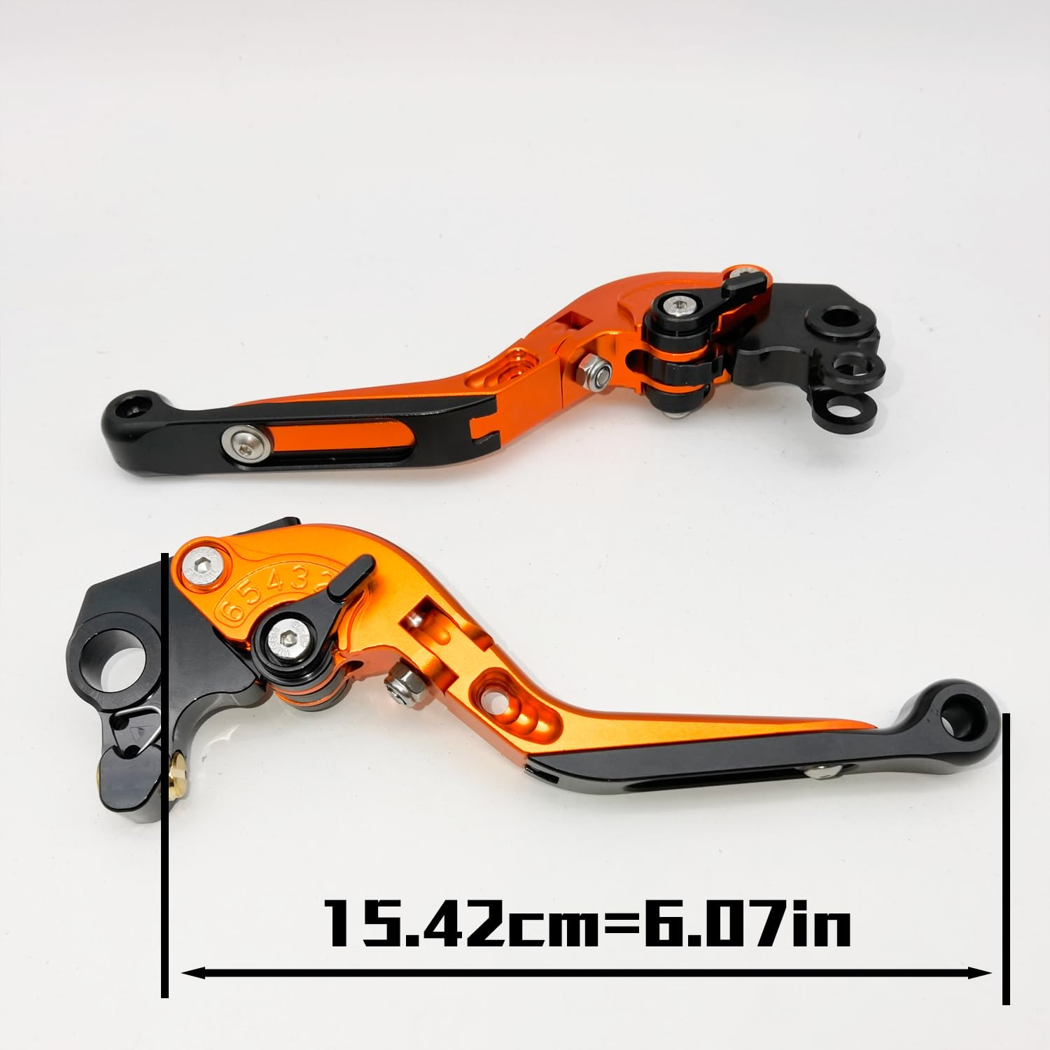 Compatibile con KTM 690 SMC/SMC-R/Duke/Duke R 2012-2013, leve del freno e della frizione, in alluminio CNC, estensibili, regolabili, accessori (arancione, nero, arancione, nero)