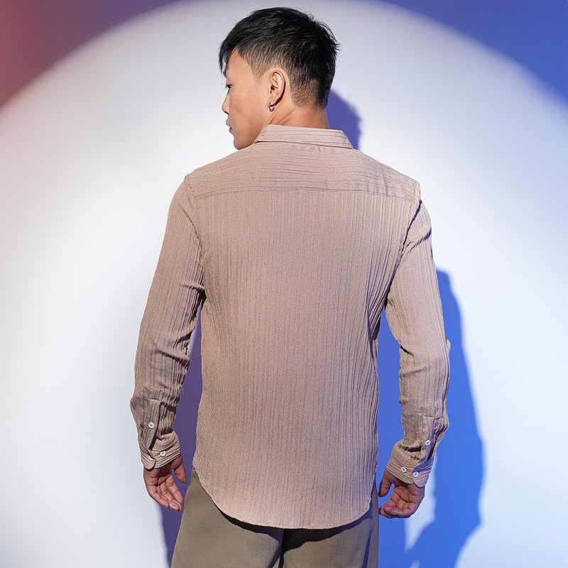 Image of CAHOOT Men's Solid Utility Shirt | Casual Wear | Spread Collar | Long Sleeve | Button Closure | Shirt Crafted with Comfort Fit for Everyday Wear