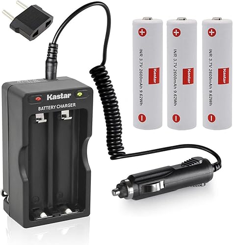 Kastar Paquete de 3 baterías + cargador de CA para automóvil compatible con Zhiyun CRANE V1 CRANE 2, CRANE 2S, CRANE 3S, CRANE 3S Pro, CRANE 3SE,