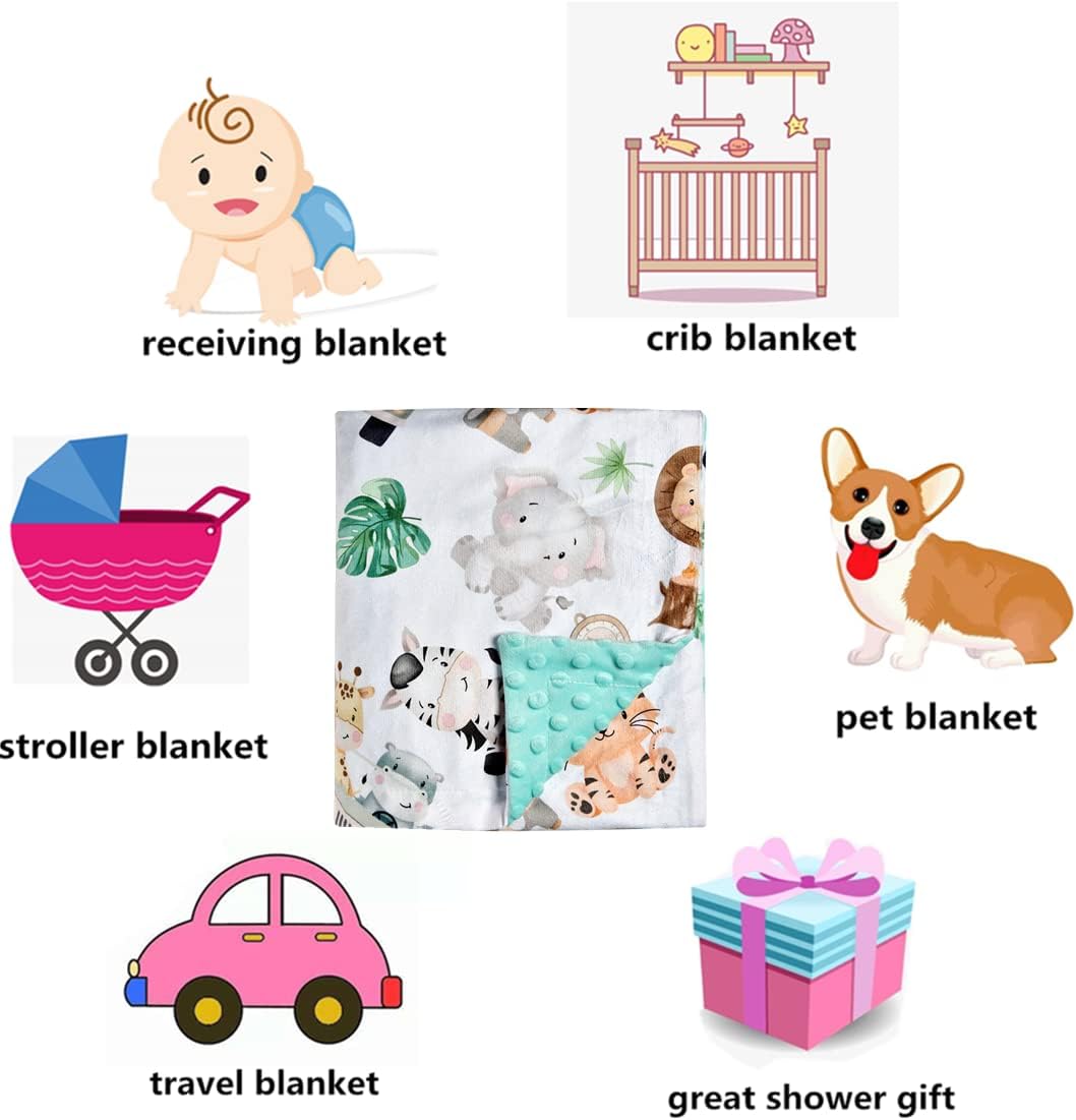 Baby Blanket Super Soft Minky Blanket Cute Animal Blanket with Dotted Backing for Newborns Nursery Stroller Receiving Toddlers Crib Bedding for Boy or Girl(30 x 40 Inch) (Animal) - Image 6