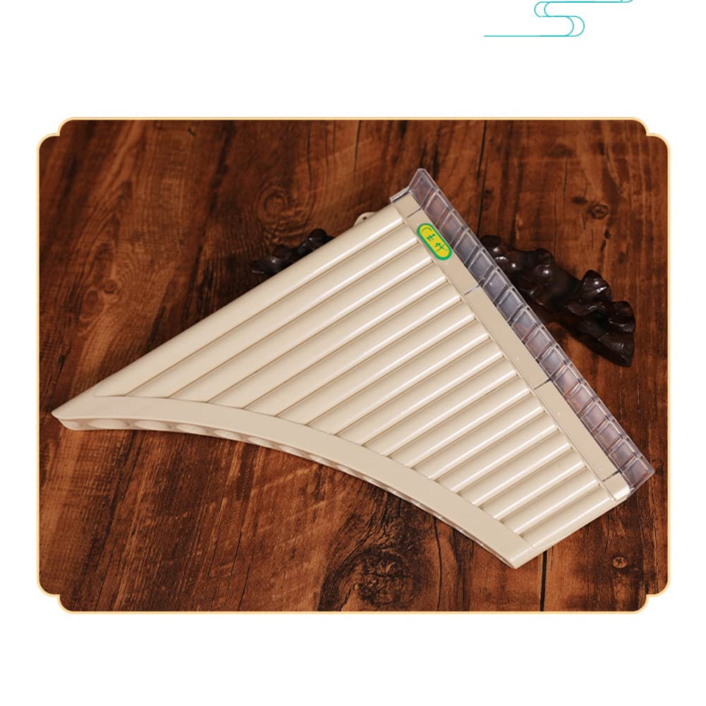 Panpipe de 16 Tonos, 16 Tubos Pan Flauta ABS Resina C Tono Fácil Aprendizaje Panflute Instrumento de música Regalo para niños para Principiantes con Bolsa de Almacenamiento