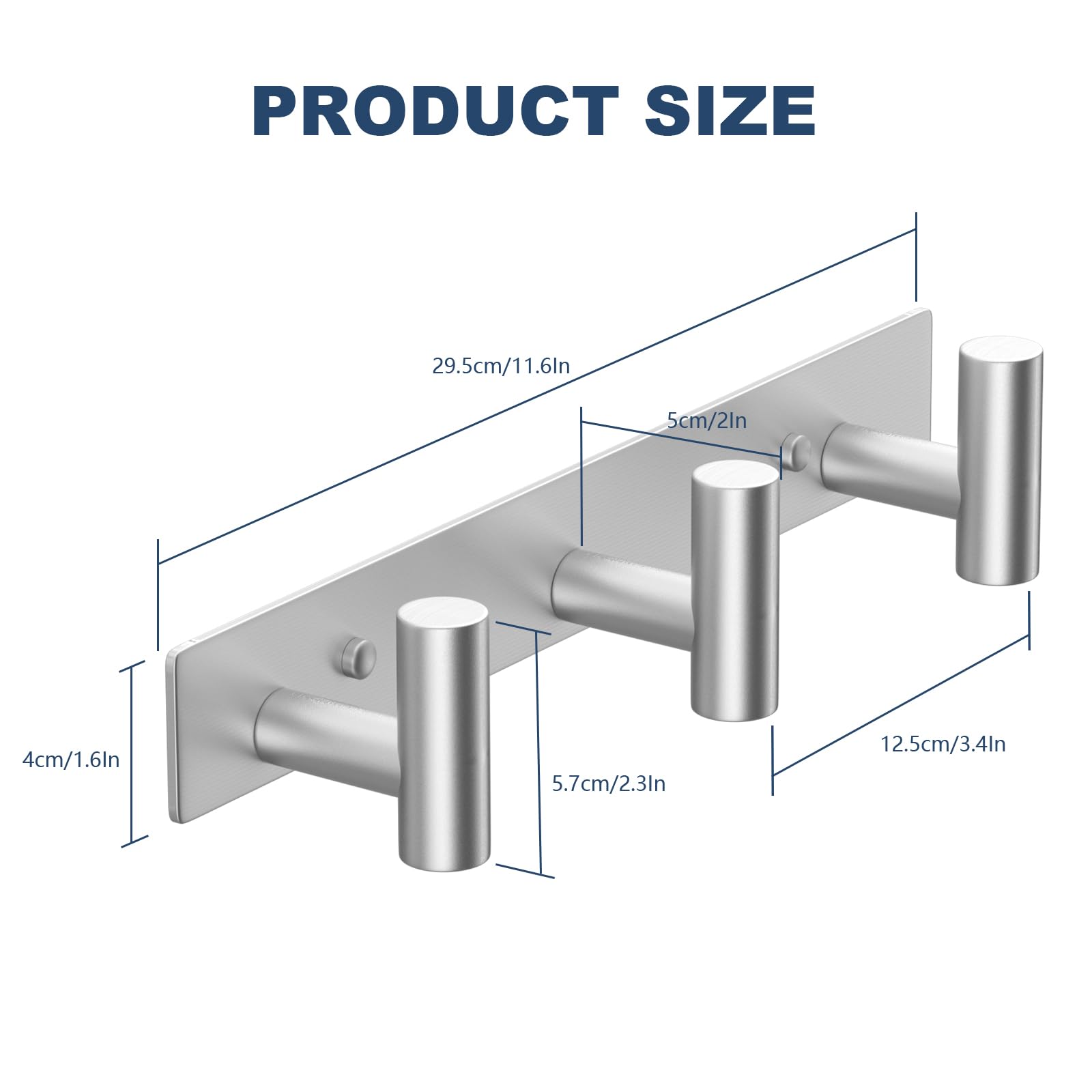 WUIVIUT Heavy Duty Hook Clothes Rack Stainless Steel T-Shape Coat Hook - Image 2