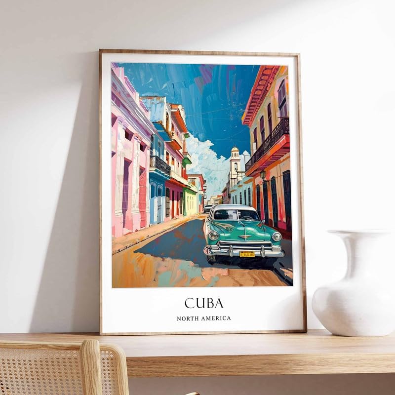 Poster Cuba vintage A0 pour décorer un bureau de citations motivantes