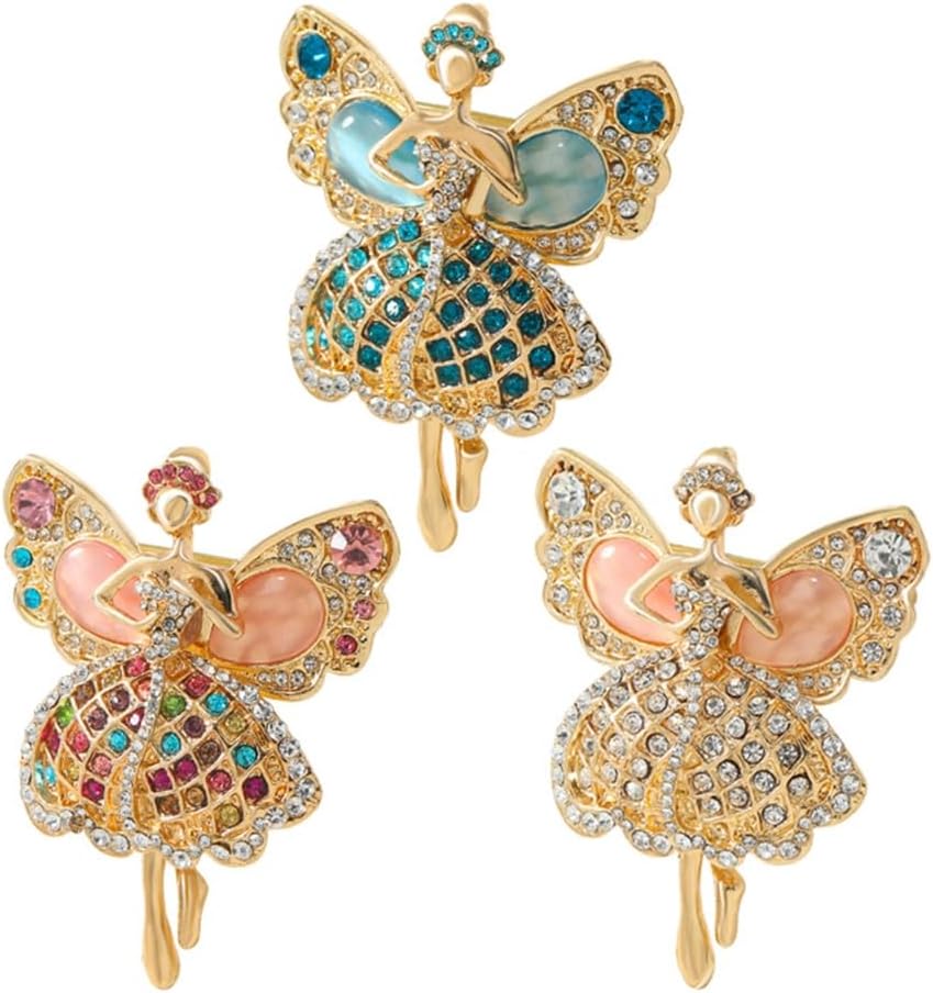 Creative Rhinestones Brooch Alloy Ballet Girl Designs Fashion Jewelry Gift