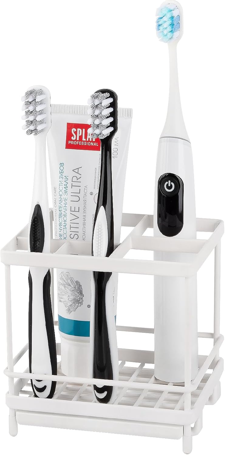 Electric Toothbrush Holders for Bathrooms Toothpaste Organizer, Black