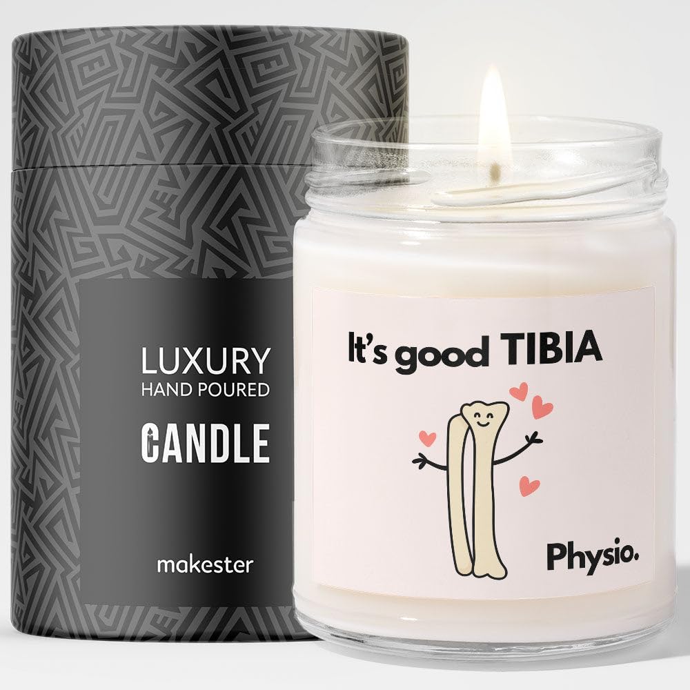 Physiotherapist Gift - Luxury Soy Wax Candle - Vanilla, Jasmine, Sugared Almond - Makester — image 1