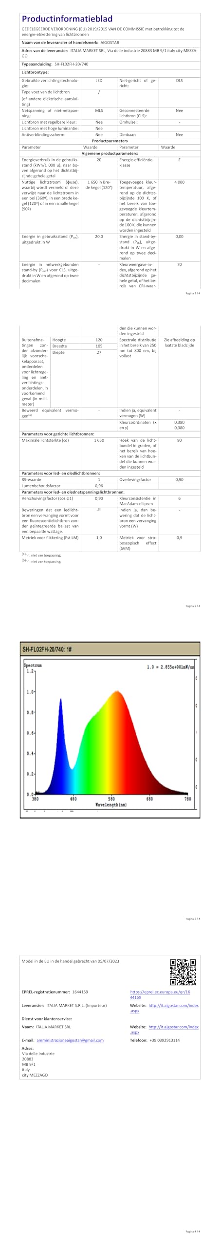 Aigostar Naświetlacz LED z Czujnikiem Ruchu 20 W 4000K 1800lm
