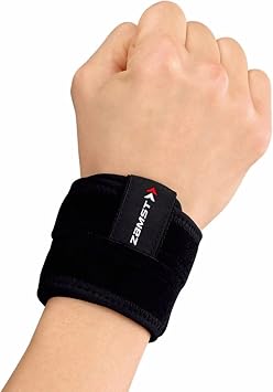 Zamst Wrist Band - Adjustable Sports Wrist Brace with Dual Strap Structure for General Wrist Support, Wrist Wraps for Pain Relief - for Tennis, Racket Sports, Gym, Working Out