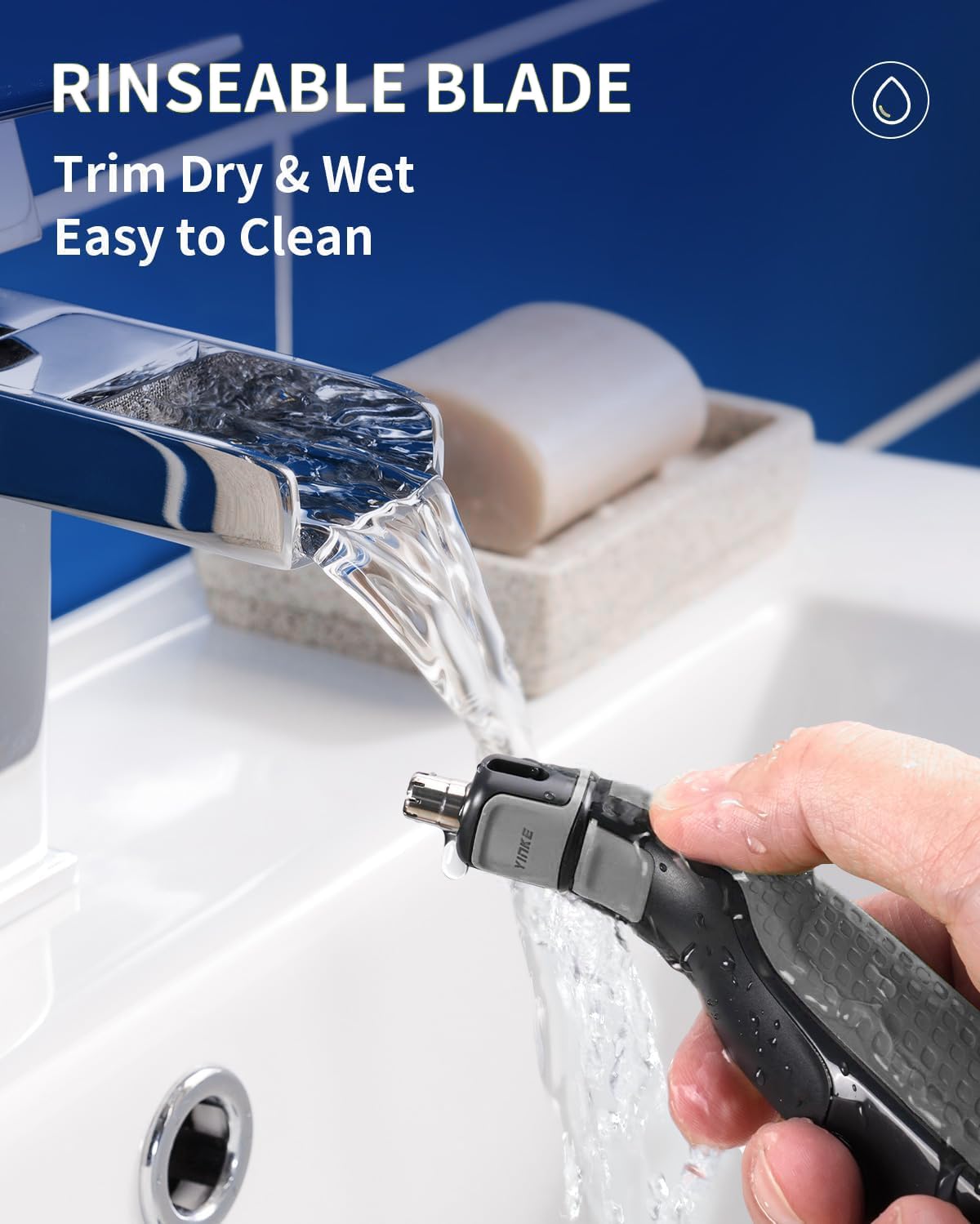 Yinke Głowica Zamienna Yinke Kompatybilny z One-Blade i One-blade Pro Shaver, Podwójne ostrza wodoodporne do łatwego czyszczenia (1 sztuka)