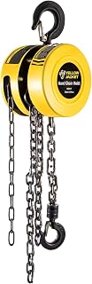 Yellow Jacket 1 Ton Hand Chain Hoist 2200 lbs Capacity 10 ft Lift Manual Chain Block for Warehouses Garages