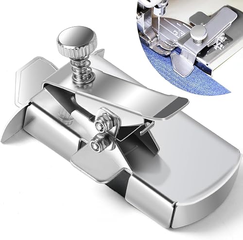 Binder Presser Foot for Sewing Machine, Stainless Steel | Adjustable Guide, Flat Seam Binding, Universal Fit, Denim Compatible, Screw-Lock Design
