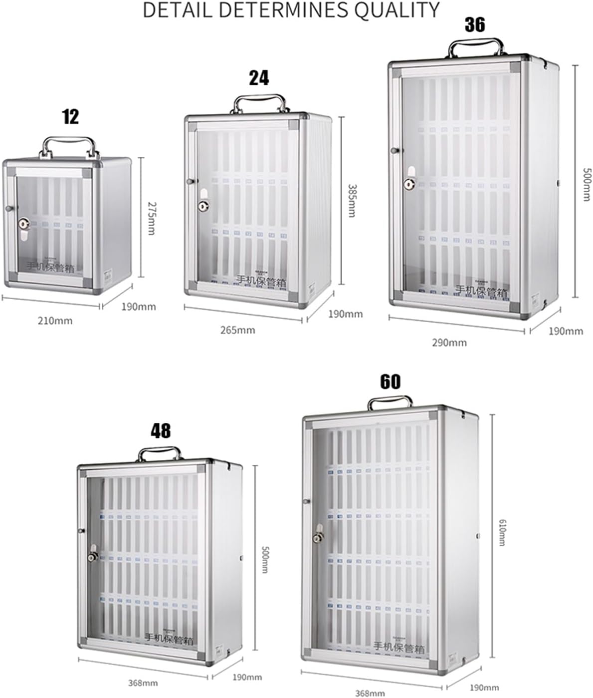 Phone Storage Box,Aluminum Alloy Mobile Phone Lock Box, 36 Slots Storage Locker for Events, Offices & Schools, Secure Metal Organizer for Personal Devices, Dura image 2