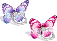 Vista 8 de Soporte de anillo de dedo de mariposa para teléfono celular, rotación de 360 grados, agarre de anillo de metal para iPhone, Samsung Galaxy, todos