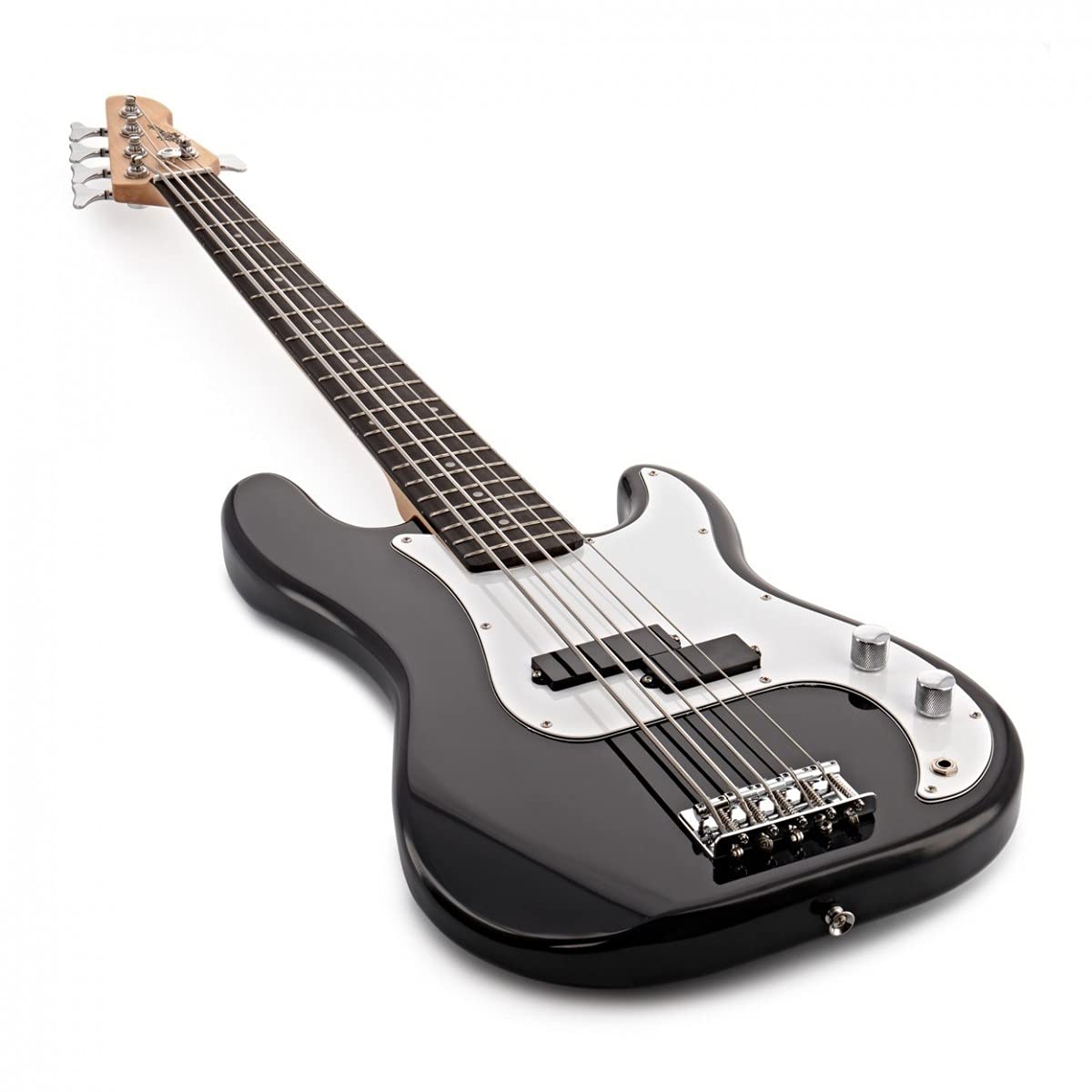 Gear4music LA Bassgitarre 5 Saiten mit 15W Verstärker Tasche und Gitarrengurt