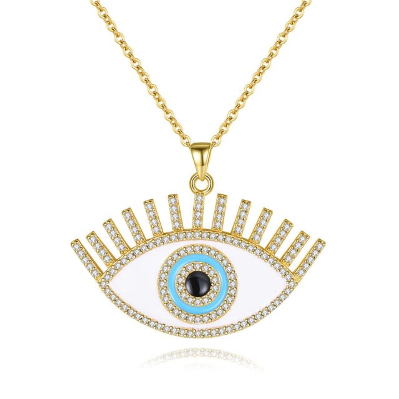 Gargantilla con Colgante De Ojo Malvado, Collar De Plata De Ley 925 con Piedra Azul De La Suerte De Circón, Joyería Turca para Fiesta, Regalo para Mujer para Niña