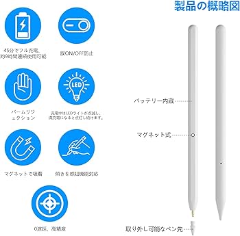 Amazon | 2023最新型ワイヤレス磁気充電: タッチペン iPad ペン