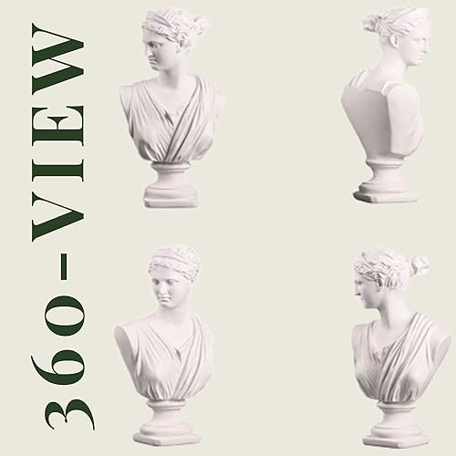 Miniatura 4 de VERSATILE KAS Busto de Diana Versalles de 12 pulgadas de alto, estatuas griegas romanas para decoración del hogar, estatua de David, estatua de