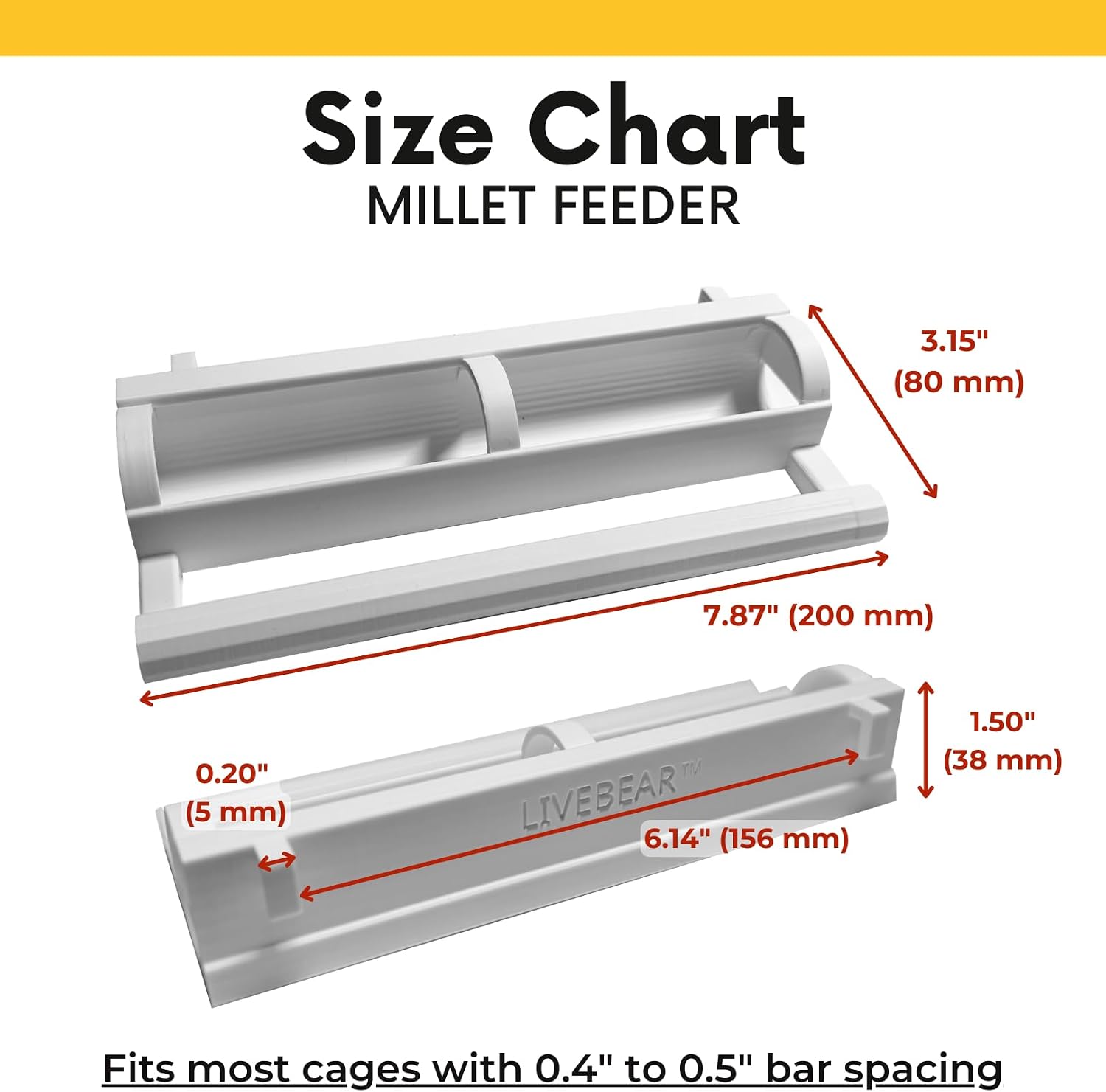 Premium Millet Feeder & Spray Holder - Mess-Capture Design Bird Cage Feeder for Parakeets, Budgies, Cockatiels, Lovebirds, Finches (Modern Matte Edition)