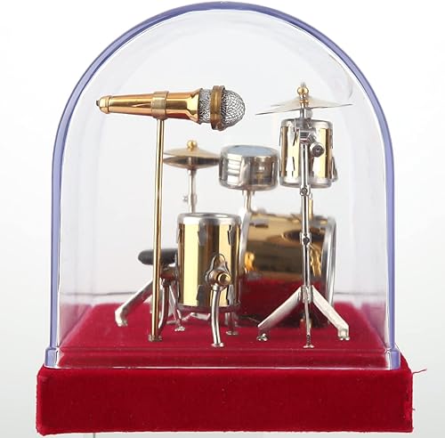 Miniatura 9 de Juego de batería de instrumentos musicales en miniatura para escritorio, minibatería, adornos para exhibición, manualidades, decoración del hogar