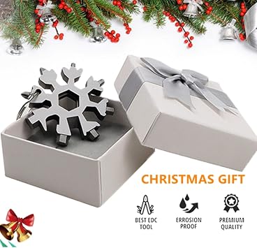 Mens Stocking Stuffers, 18 in 1 Snowflake Multitool, Stocking Stuffers for Adults, Birthday Gifts for Men Husband, Gadgets Gifts for Women, Snowflake Multi-Tool,Mens Gifts