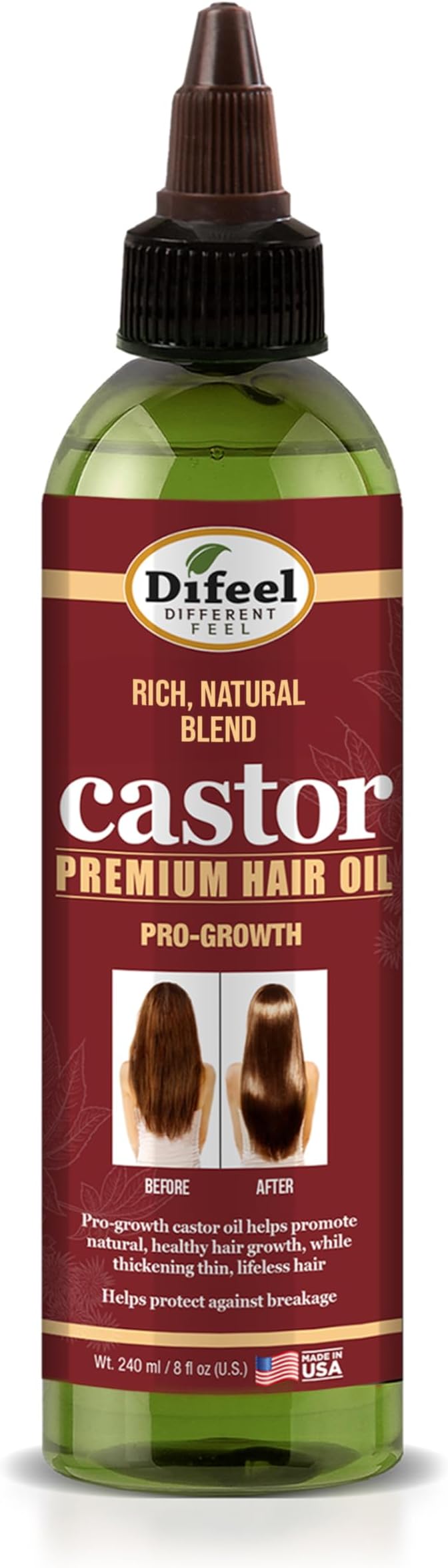 Pro-Growth Hair Oil - Premium 99% Natural Castor Oil for Hair Growth, 8 oz.