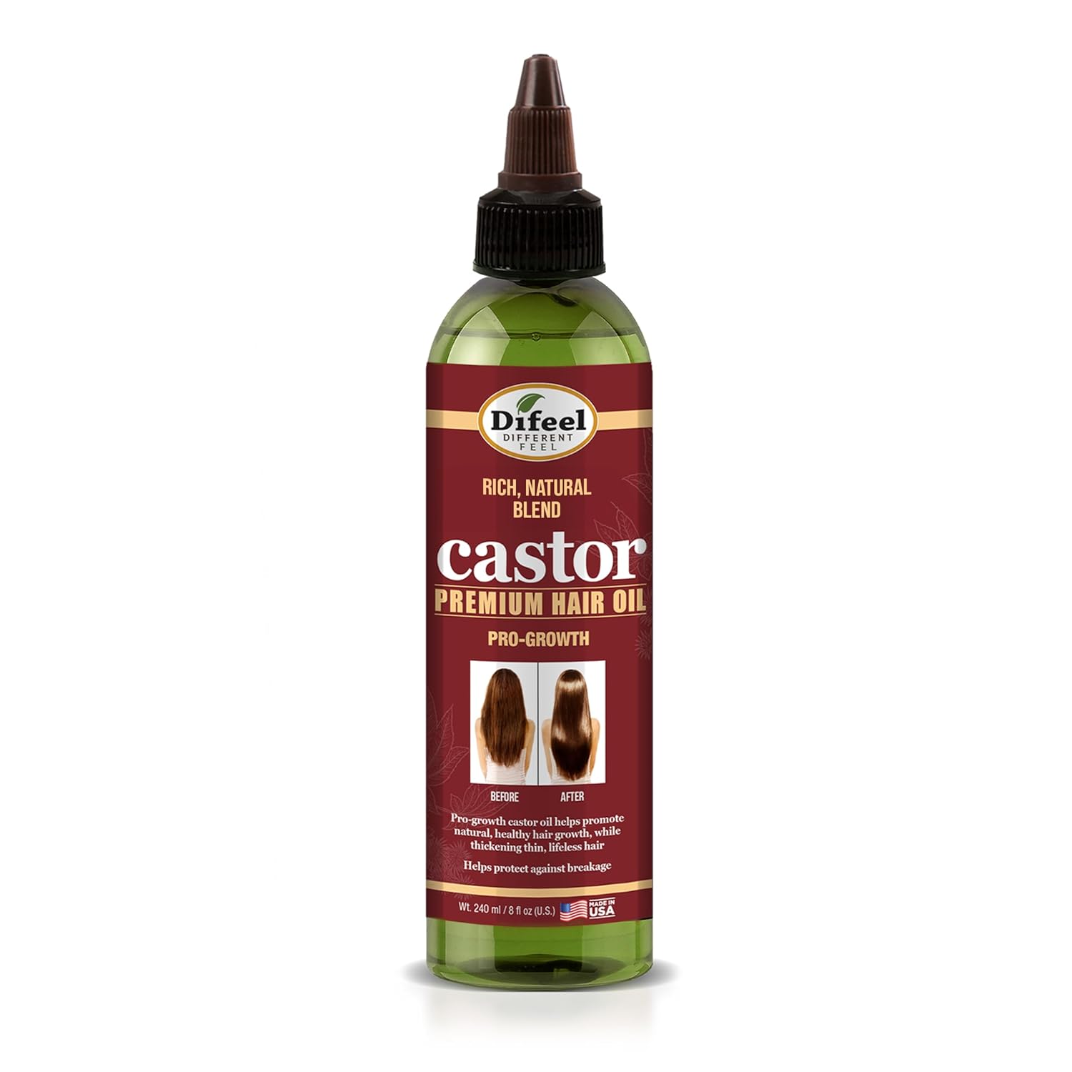 Difeel Pro-Growth Hair Oil - Natural Castor Oil for Growth