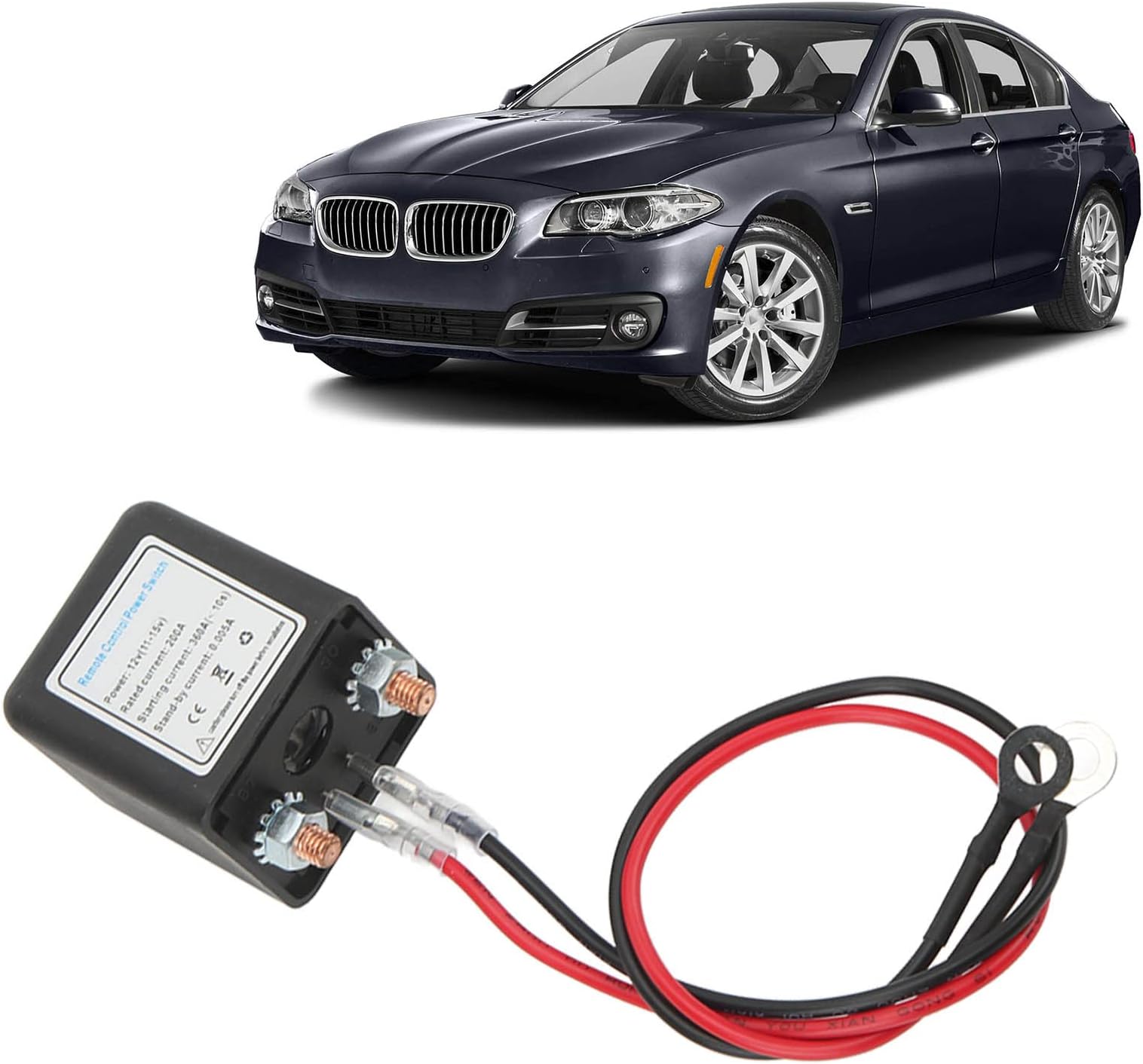 Bewinner Remote Battery Disconnect Switch, Switch for Car Remote Battery Disconnect Switch 12V with Remote Control Copper Terminal for RV, ATV, Car, Marine, Boat Automotive (12V200A)