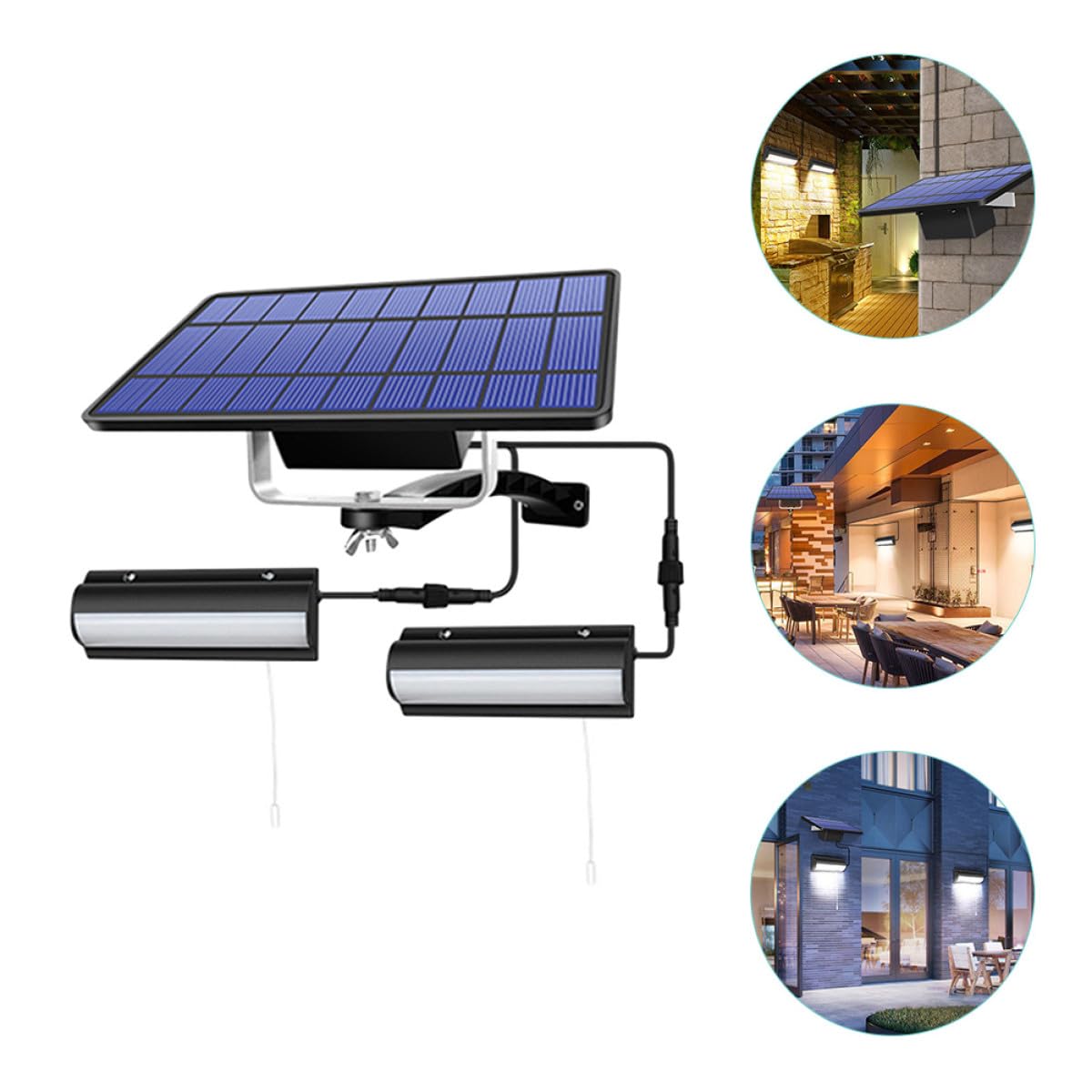 Ciieeo Solar Außenwandleuchte 1 Satz Abs Schwarz mit Zugmechanismus | Sanfte, Gleichmäßige Lichtabgabe, Geringer Energieverbrauch, für Outdoor und Landschaftsbeleuchtung