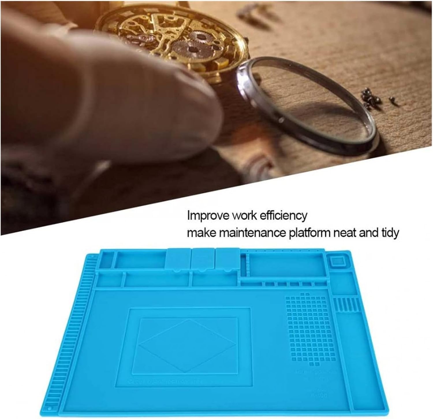 Tappetino in gomma multifunzionale Riparazione Orologio Pad Elettronica Manutenzione Orologio Strumento di Riparazione per Orologi Kit di Strumenti di Riparazione/30219