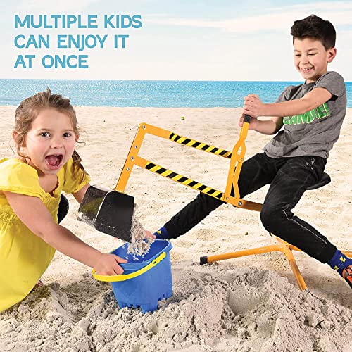Stargo Sand Digger Kids Excavator Ride on Toy, Beach Toys Outdoor Sandbox Toy Digger for Kids, Solid Steel Rotates 360, Role Play, Sand Toys by stargo - Image 8
