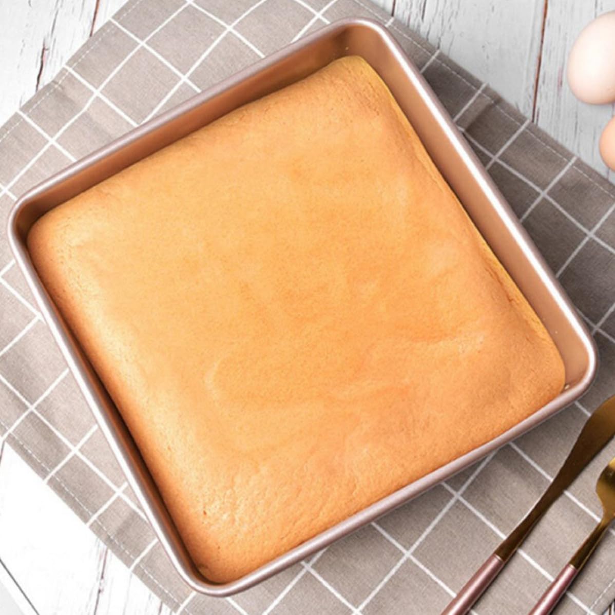 FRCOLOR 1pièce Moule Carré Acier Inoxydable Antiadhésif pour Gâteau et Plaque à Pâtisserie avec Chauffage Uniforme pour Cuisson Facile
