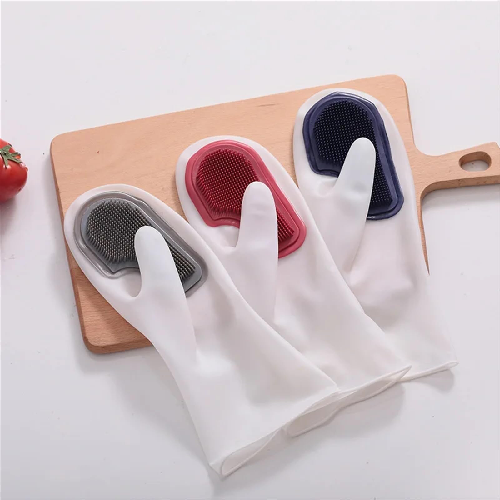 Guantes de limpieza Guantes de goma for cocina, de silicona, reutilizables, for fregar y lavar platos.(Blue)