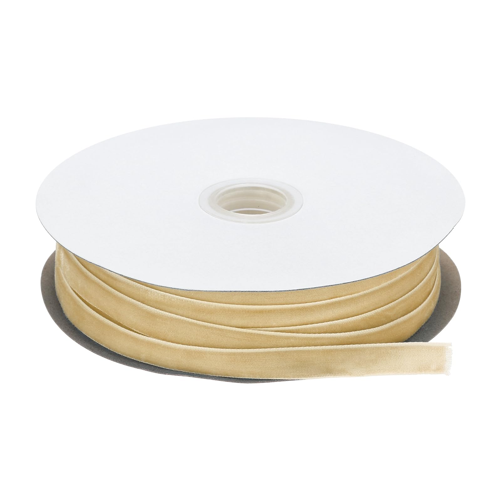 sourcing map Velvet Ribbon 3/8 Inch x 50 Yard Single Face Spool Silky Velvet Fabric for Bouquets DIY Crafts Gift Wrapping Wedding Party Khaki