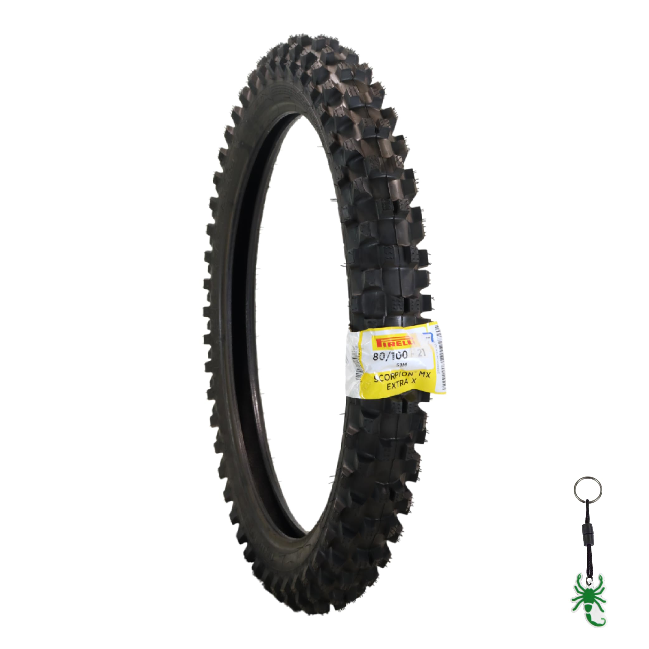 Scorpion MX Extra X 80/100-21 51M Tube Type Front Motorcycle Tire: Engineered for Motocross and Off-Road Training and Amateur Racing Performance with Keychain