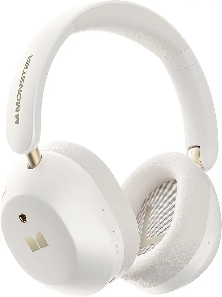 Monster Persona 6th ANC Active Noise Cancelling Headphones, Bluetooth Headphones Over Ear with HiFi Stereo Audio, 60H Playtime, 3 EQ Modes, Bluetooth 6.0, Wireless Headphones for Travel Work, White