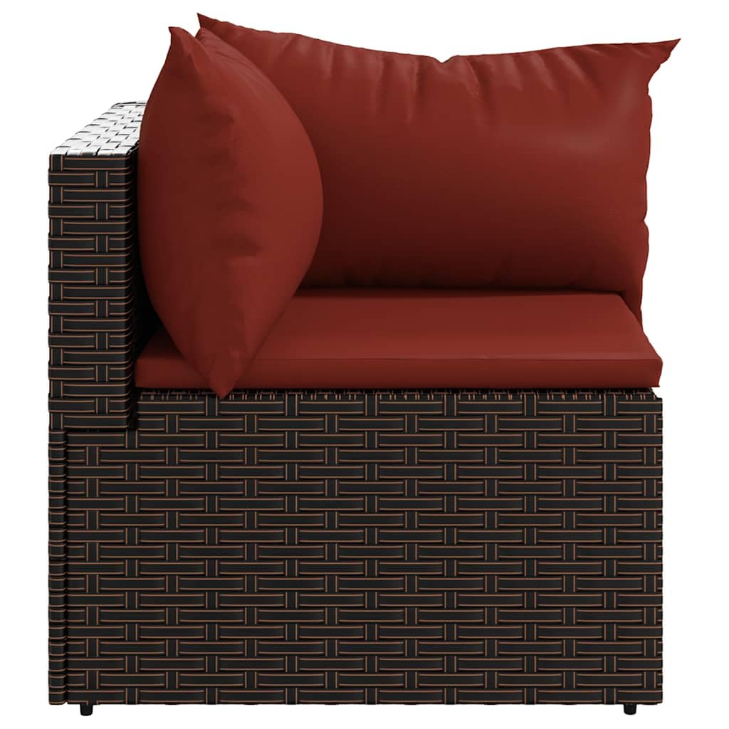 Modułowa sofa narożna z 2 poduszkami, odporny na warunki atmosferyczne rattan PE, malowana proszkowo rama stalowa, do 110 kg na jedno siedzenie, idealna do relaksu na zewnątrz