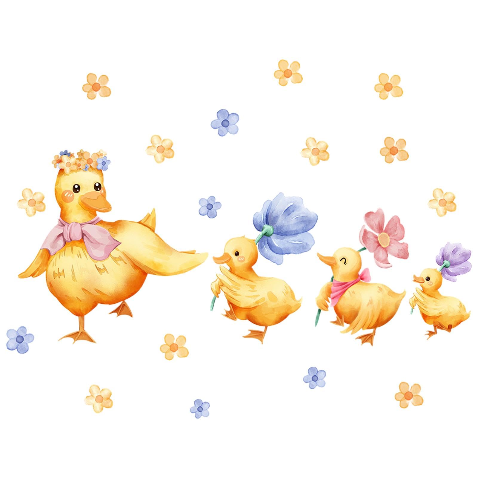 Autocollants muraux canard jaune pour decoration de chambre d enfant