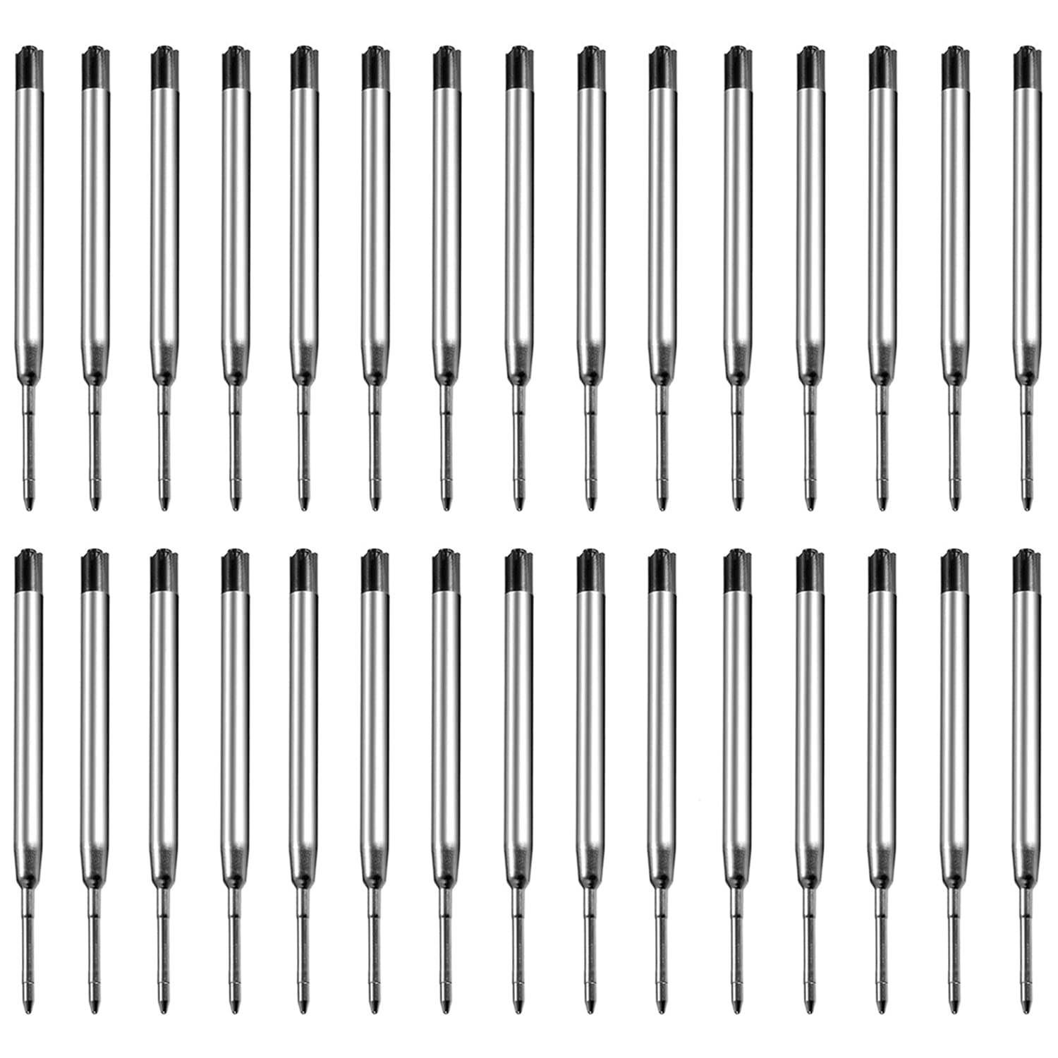 Origin-Joy 30 PCS Ink Pen Refills, Replaceable Ballpoint Pen Refills, 1mm Medium Tip (Black)