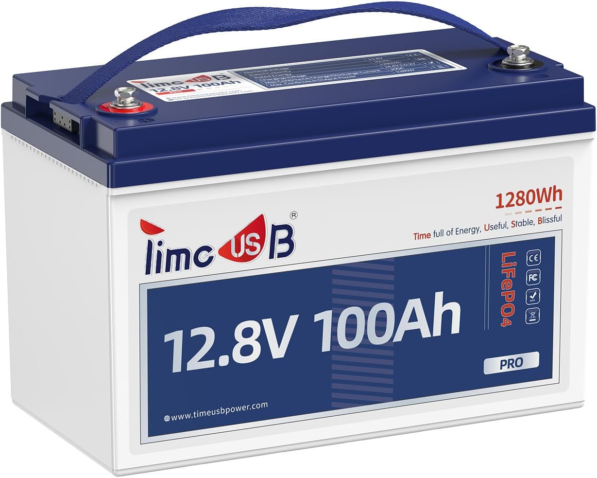 Timeusb 12.8V 100Ah Pro LiFePO4 Battery