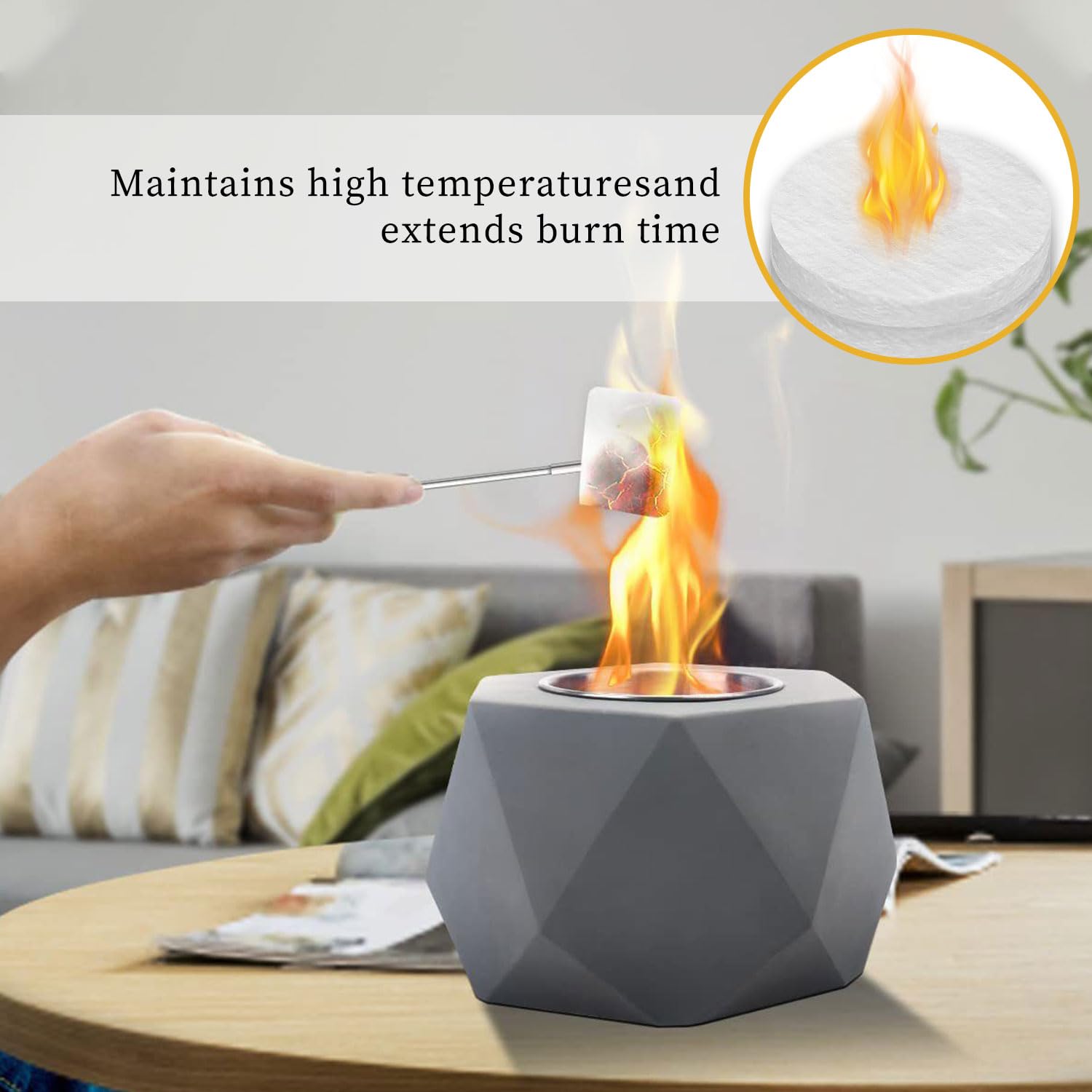 HIULLEN 12 Stück Keramikwolle Für Bioethanol, Kamin Keramikschwamm Fuer Bio Ethanol Kaminofen, Feuerfestes Spezialvlies, Keramische Wolle, Tischkamin Indoor Ethanol Ceramic Wool Ceramic Sponge 4913533360