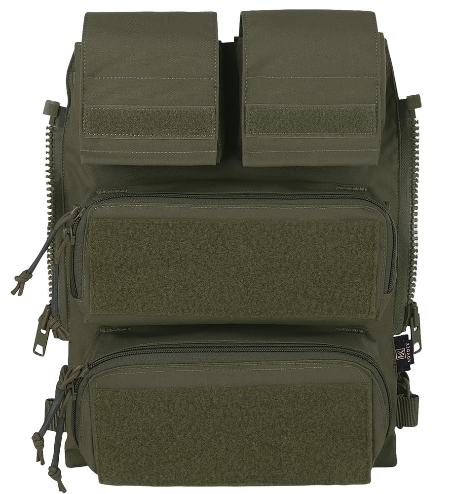 KRYDEX GEAR Tactical Modular Zip On Backpack for Vest JPC2.0 CPC AVS Zipper Molle Back Panel (RG)