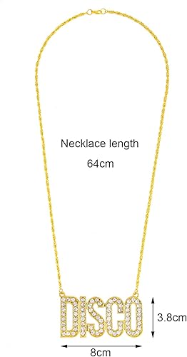 Miniatura 5 de Collar de discoteca hippie para hombre, traje de discoteca de los años 70, cadena dorada, accesorios de discoteca de moda para fiestas de los años