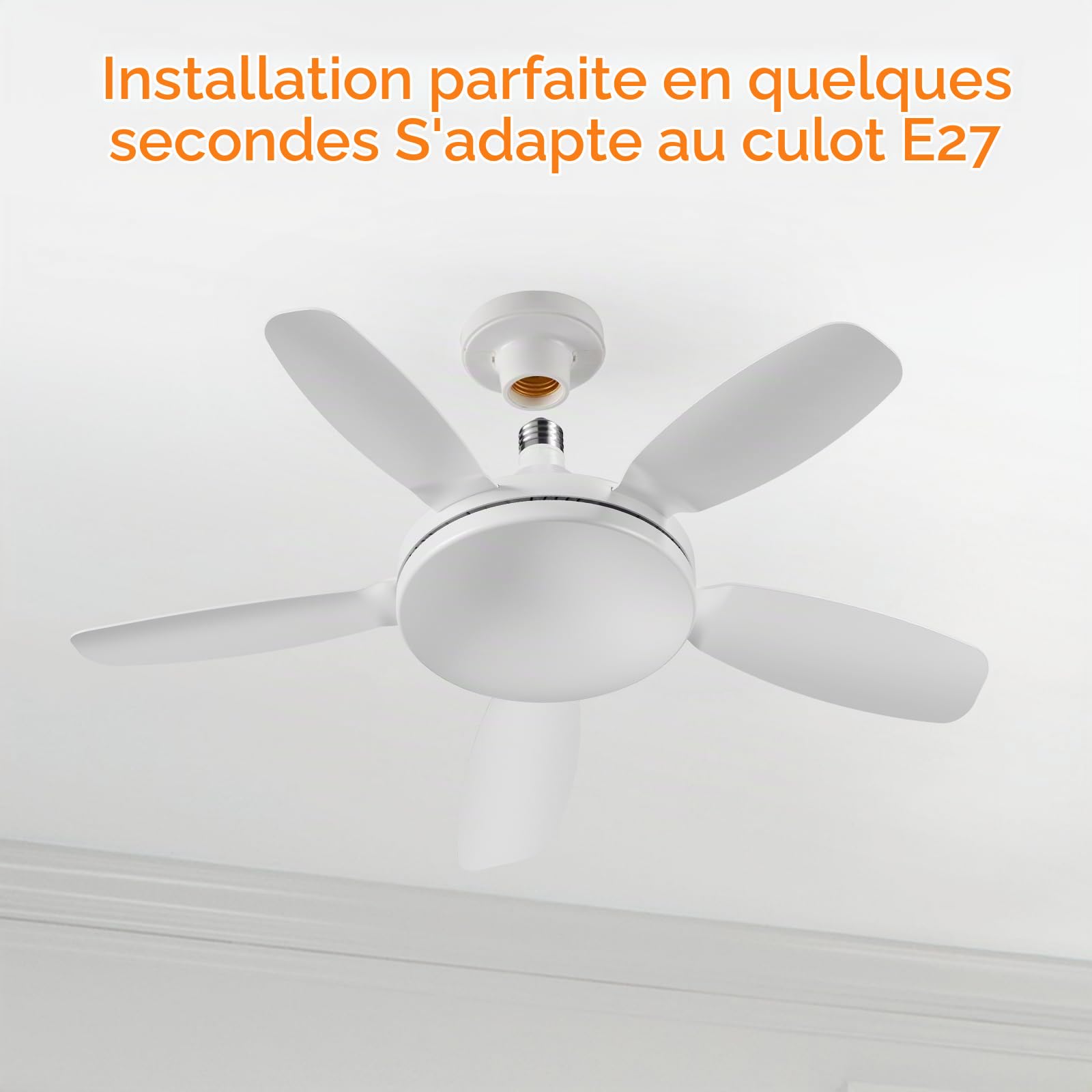DJChen Ventilateur De Plafond Silencieux Avec Lumière, 81CM E27 Ampoule Lustre Lampe Ventilateur Plafond Et Telecommande, Dimmable Plafonnier Ventilo Plafond Avec Lampe Intégrée Pour Chambre, Salon