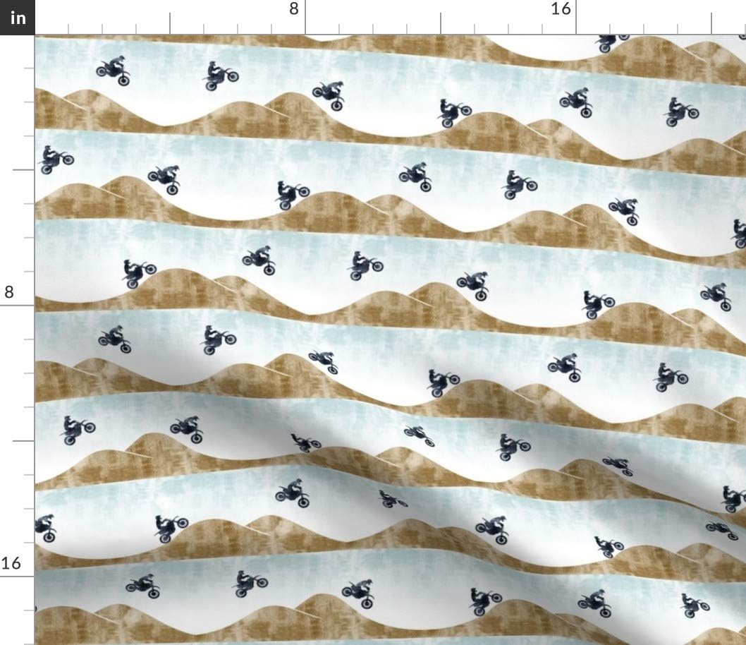Spoonflower Fabric - Small Scale Motocross Dirt Bike Motorcycle Trendy Boy Printed on Petal Signature Cotton Fabric Fat Quarter - Sewing Quilting Apparel Crafts Decor