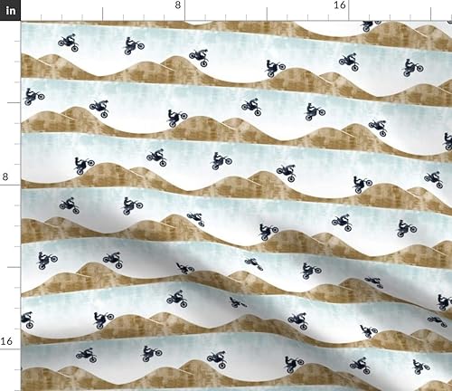 Miniatura 2 de Spoonflower Tela - Motocross a pequeña escala Motocicleta Motocicleta Moda Niño Impreso en tela de popelina de algodón por The Yard - Costura de