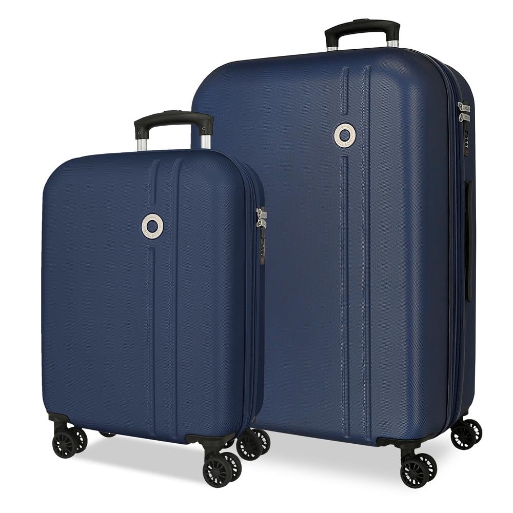 Roll Road Menorca Marine Luggage Set 46x65x24 cm Rigid ABS Integrated Combination Lock 91L 6.05kg 4 Double Wheels Extendable Hand Luggage