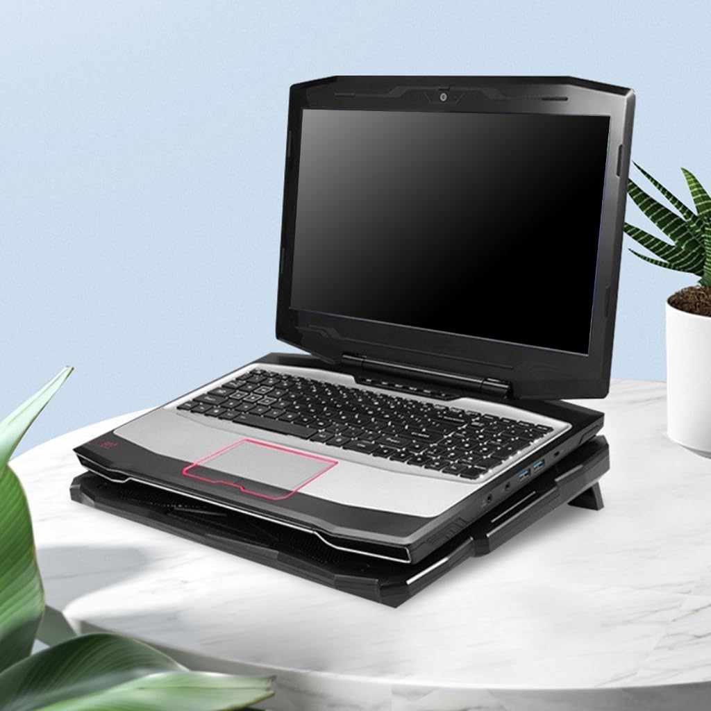 LED podkładka chłodząca do laptopa gamingowe chłodziarki do laptopa wentylator chłodzący stojak chłodzący z cichym wentylatorem chłodzącym do laptopa 2 porty USB